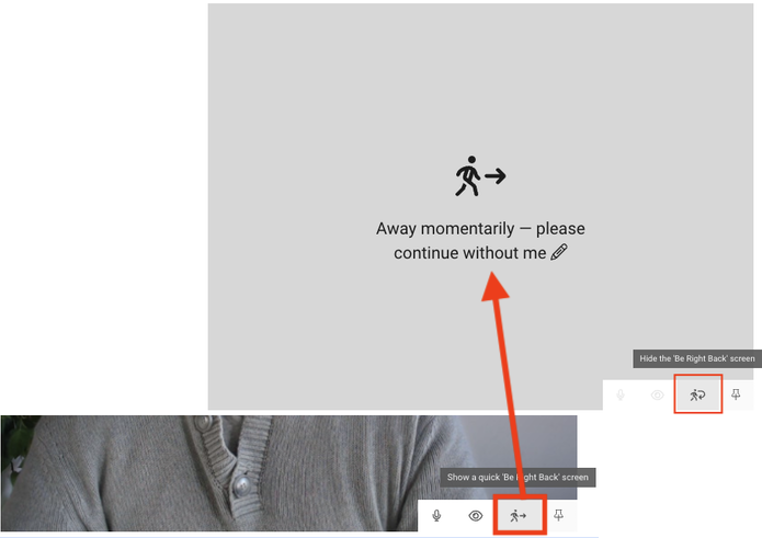 A screenshot of the BRB feature.